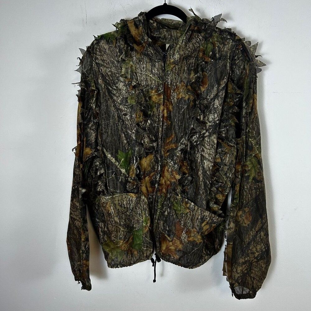 Underbrush Mossy Oak Break Up Camo Ghillie Jacket Mens L/XL 3D Leafy Hunting - Picture 1 of 9